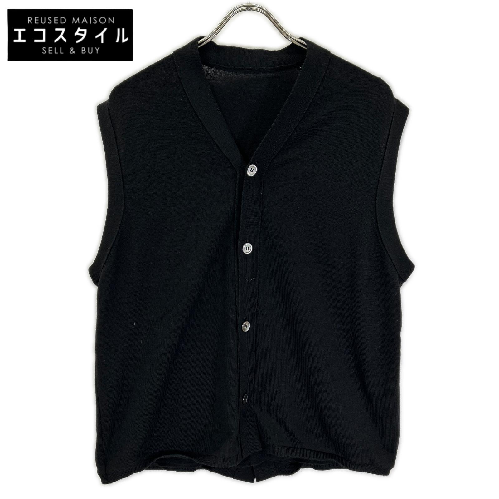 COMMEdesGARCONS HOMME PLUS コムデギャルソンオムプリュス 24SS PM-N019 ブラック ウール ドッキングダブルニットベスト ベスト