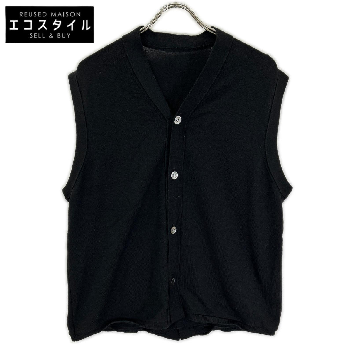 COMMEdesGARCONS HOMME PLUS Comme des Garçons Homme Plus 24SS PM-N019 Black Wool Combined Double-Knit Vest Vest