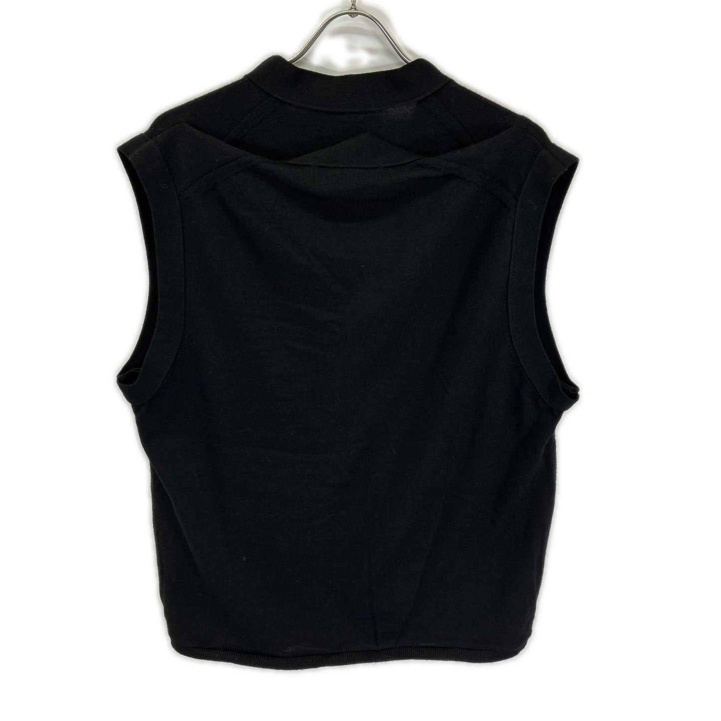 COMMEdesGARCONS HOMME PLUS コムデギャルソンオムプリュス 24SS PM-N019 ブラック ウール ドッキングダブルニットベスト ベスト