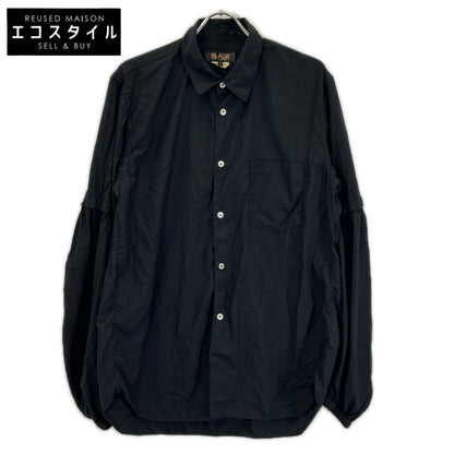 BLACKCOMMEdesGARCONS ブラックコムデギャルソン 26SS 1Q-B004 ブラック エステルスパンブロード 製品後加工シャツ トップス