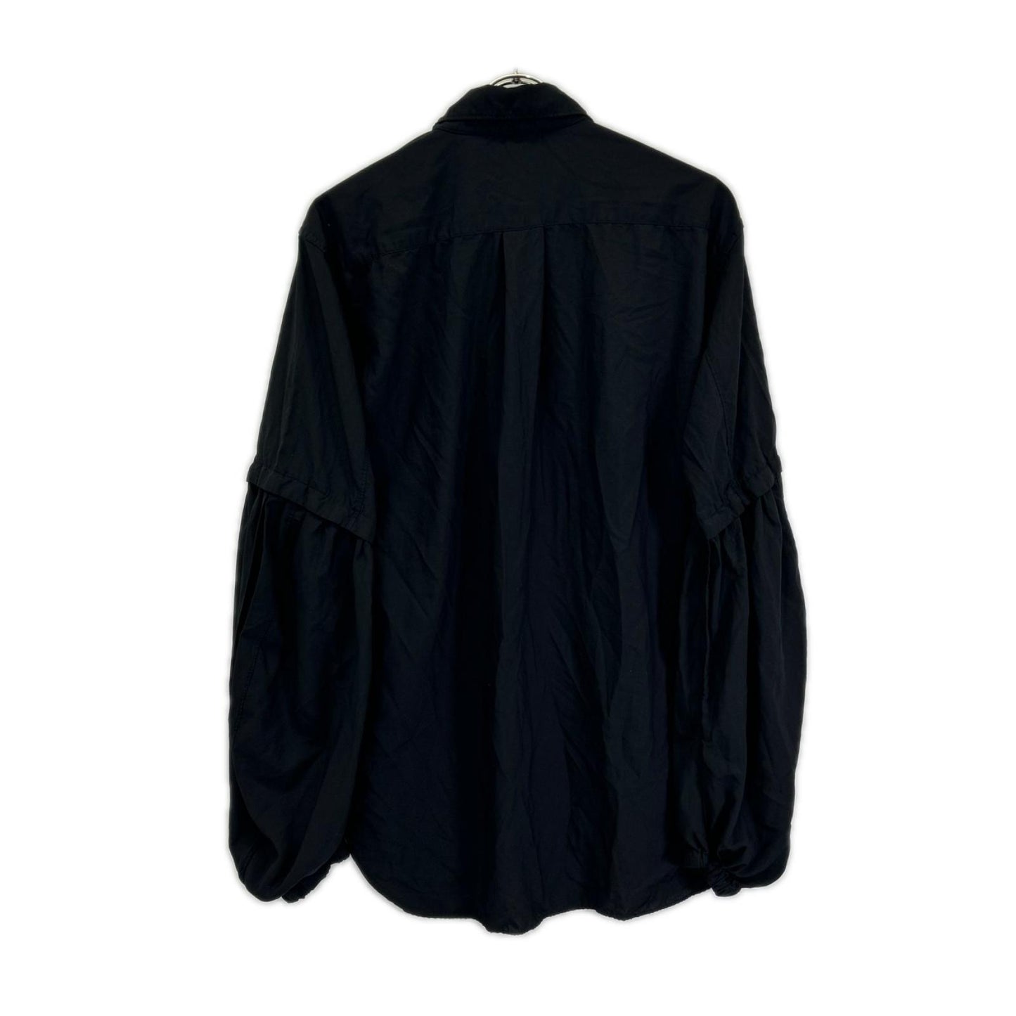 BLACKCOMMEdesGARCONS ブラックコムデギャルソン 26SS 1Q-B004 ブラック エステルスパンブロード 製品後加工シャツ トップス
