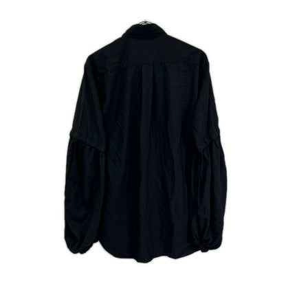 BLACKCOMMEdesGARCONS ブラックコムデギャルソン 26SS 1Q-B004 ブラック エステルスパンブロード 製品後加工シャツ トップス
