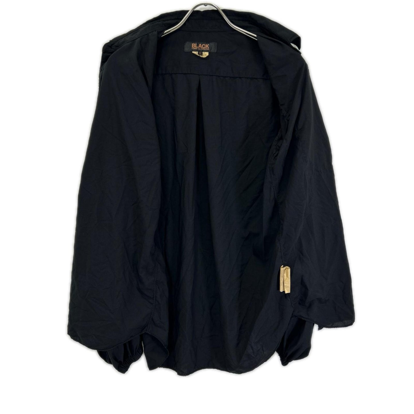 BLACKCOMMEdesGARCONS ブラックコムデギャルソン 26SS 1Q-B004 ブラック エステルスパンブロード 製品後加工シャツ トップス