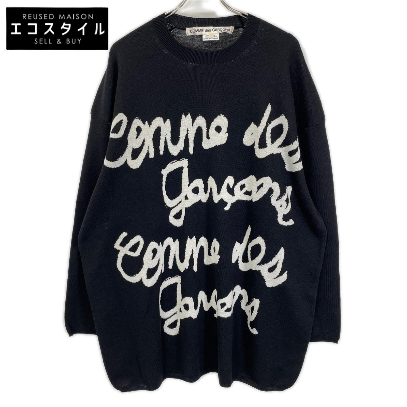 COMMEdesGARCONS コムデギャルソン 22SS GI-N017 ブラック ロゴ ジャガード ニットトップス トップス