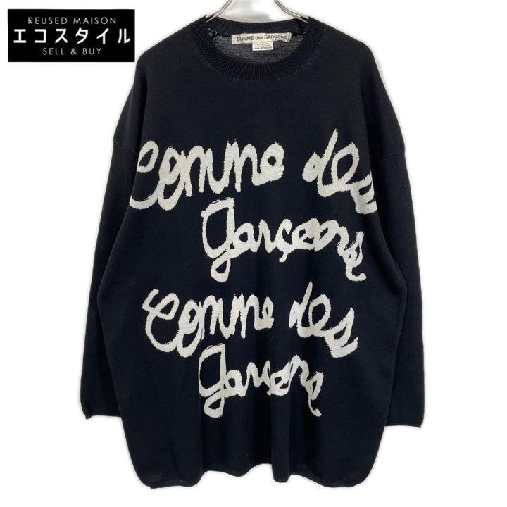 COMMEdesGARCONS コムデギャルソン 22SS GI-N017 ブラック ロゴ ジャガード ニットトップス トップス
