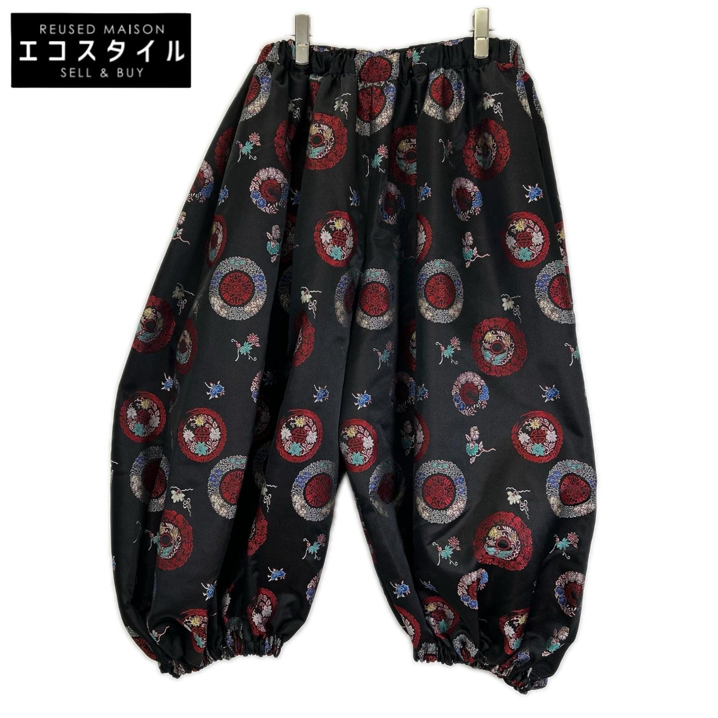 COMMEdesGARCONS コムデギャルソン 25SS GO-P001 ブラック 紋章 総柄 スウェットパンツ ボトムス