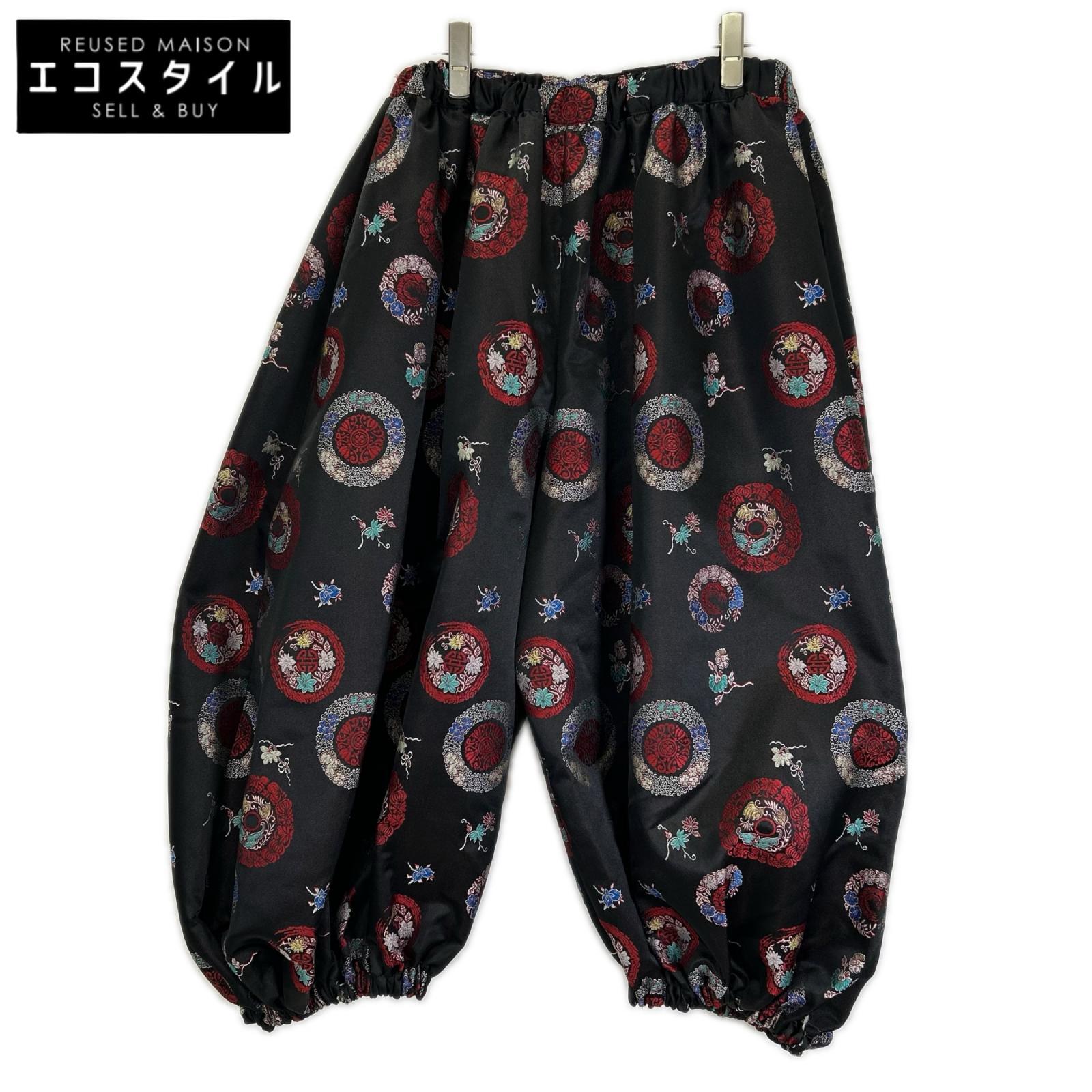 COMMEdesGARCONS コムデギャルソン 25SS GO-P001 ブラック 紋章 総柄 スウェットパンツ ボトムス
