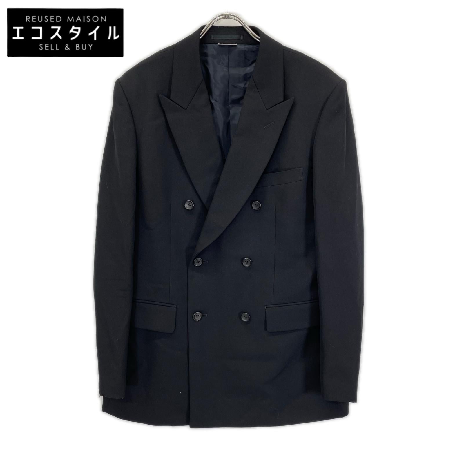 COMMEdesGARCONS HOMME DEUX コムデギャルソンオムドゥ 24SS DM-J042 ブラック ウール 袖ジップ ダブルジャケット ジャケット