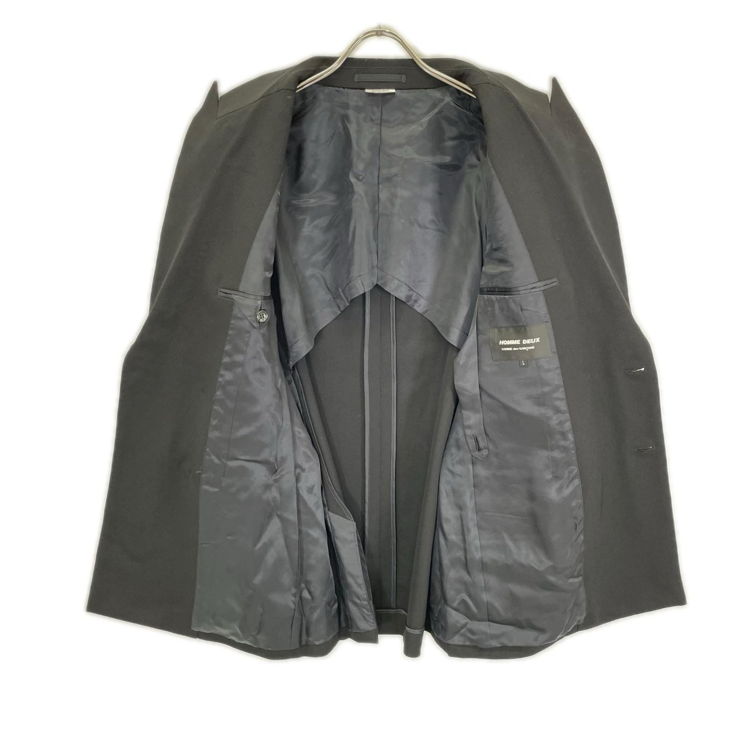 COMMEdesGARCONS HOMME DEUX コムデギャルソンオムドゥ 24SS DM-J042 ブラック ウール 袖ジップ ダブルジャケット ジャケット