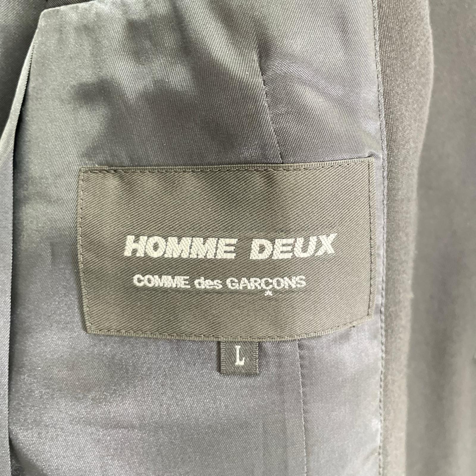 COMMEdesGARCONS HOMME DEUX コムデギャルソンオムドゥ 24SS DM-J042 ブラック ウール 袖ジップ ダブルジャケット ジャケット
