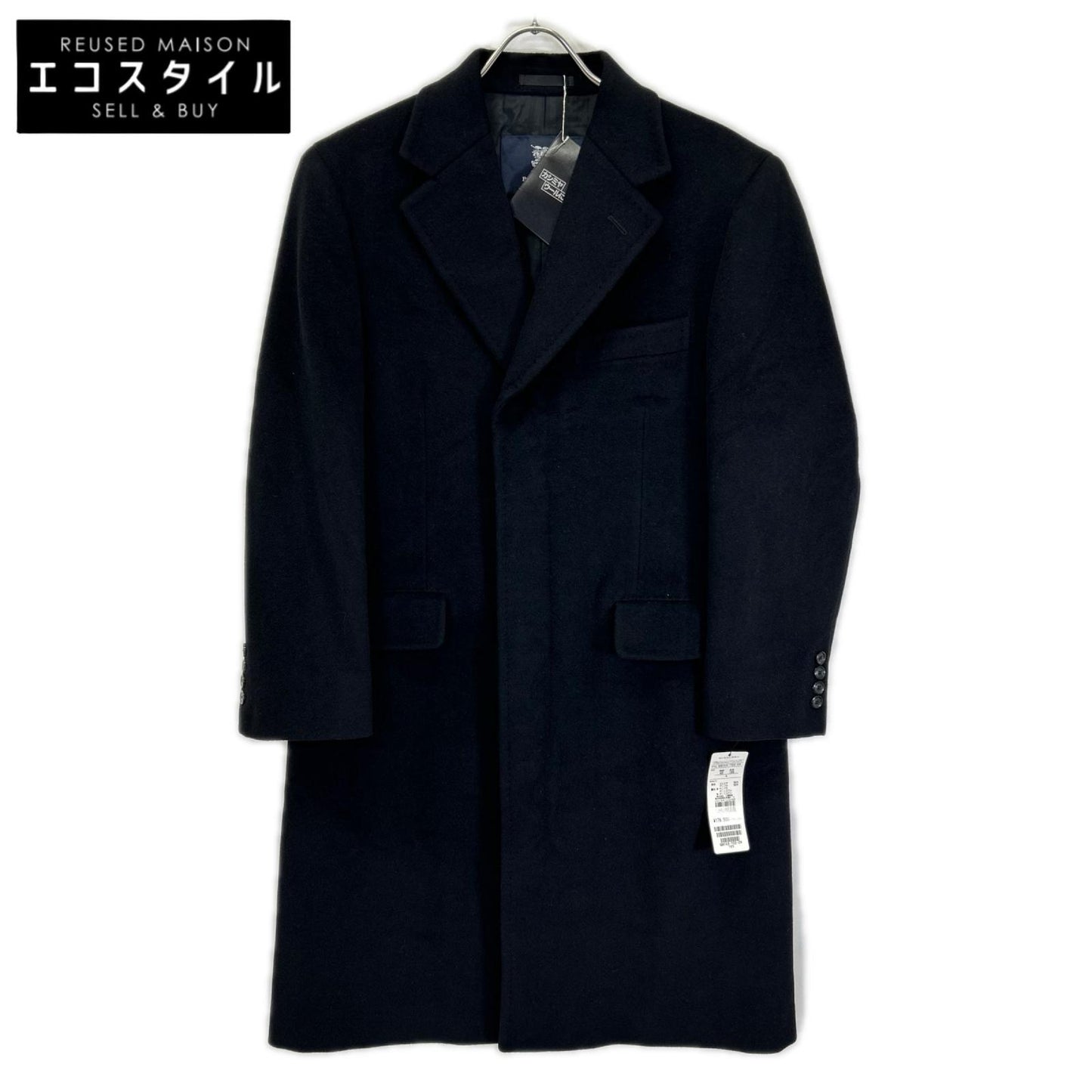 Burberry LONDON バーバリーロンドン 04年製 BBC63-702-09 ブラック カシミヤ×アンゴラ 裏地チェック チェスターコート コート