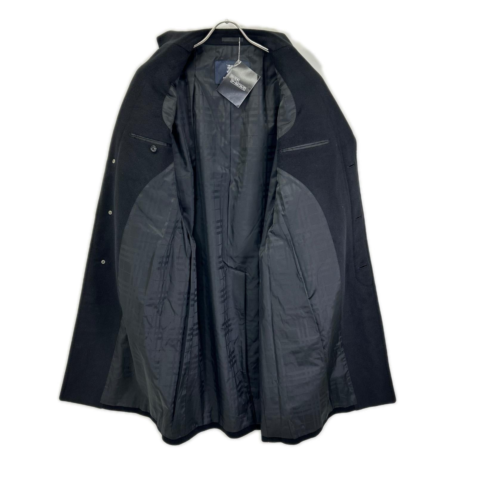 Burberry LONDON バーバリーロンドン 04年製 BBC63-702-09 ブラック カシミヤ×アンゴラ 裏地チェック チェスターコート コート