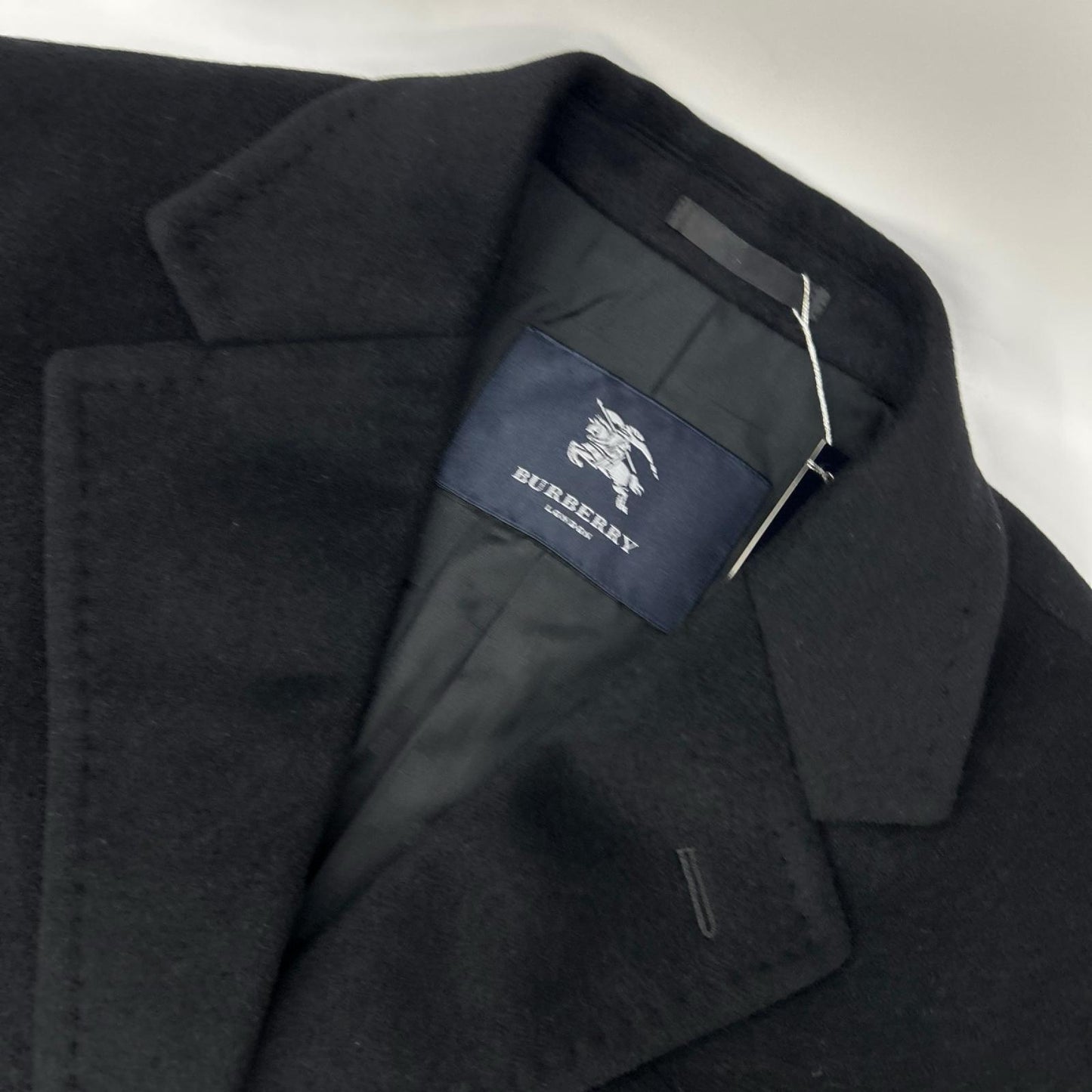 Burberry LONDON バーバリーロンドン 04年製 BBC63-702-09 ブラック カシミヤ×アンゴラ 裏地チェック チェスターコート コート