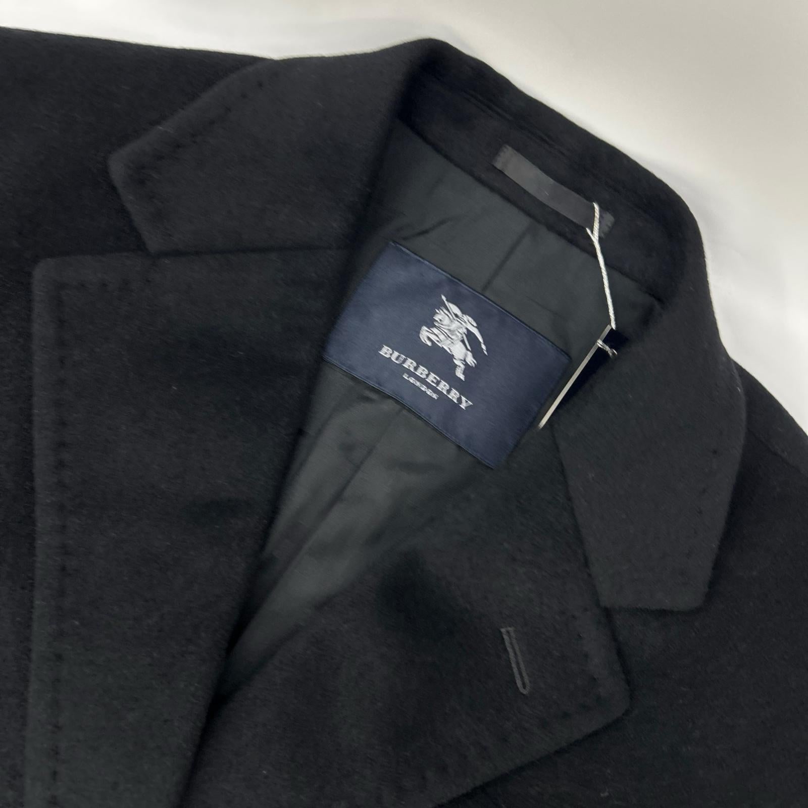 Burberry LONDON バーバリーロンドン 04年製 BBC63-702-09 ブラック カシミヤ×アンゴラ 裏地チェック チェスターコート コート