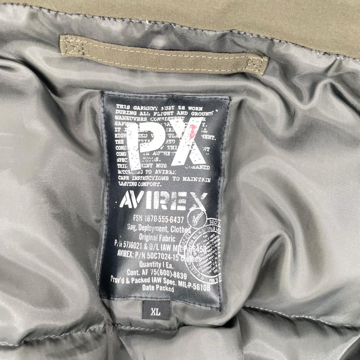 AVIREX アヴィレックス 6182222 カーキ ナイロン パディングジャケット ジャケット