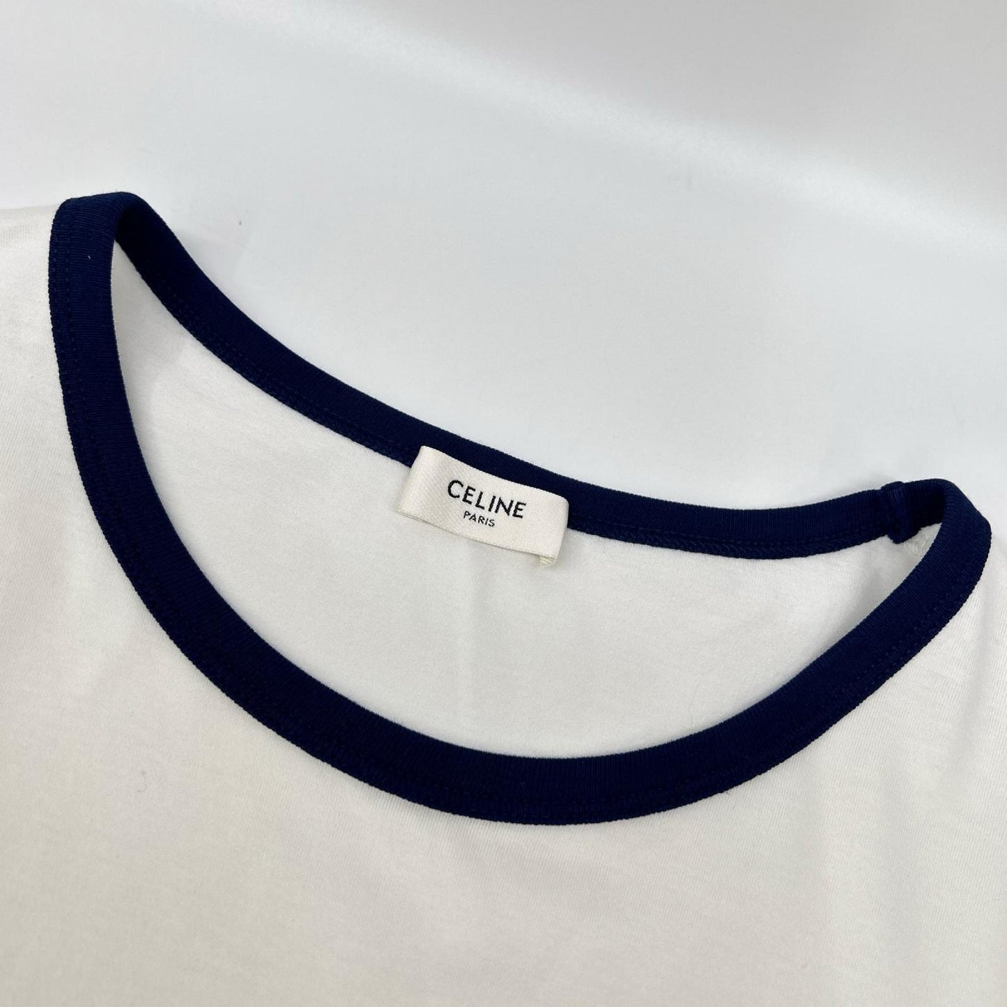 CELINE セリーヌ RX00F507Z ホワイト BLASON LOOSE ロゴ プリント 半袖Tシャツ トップス
