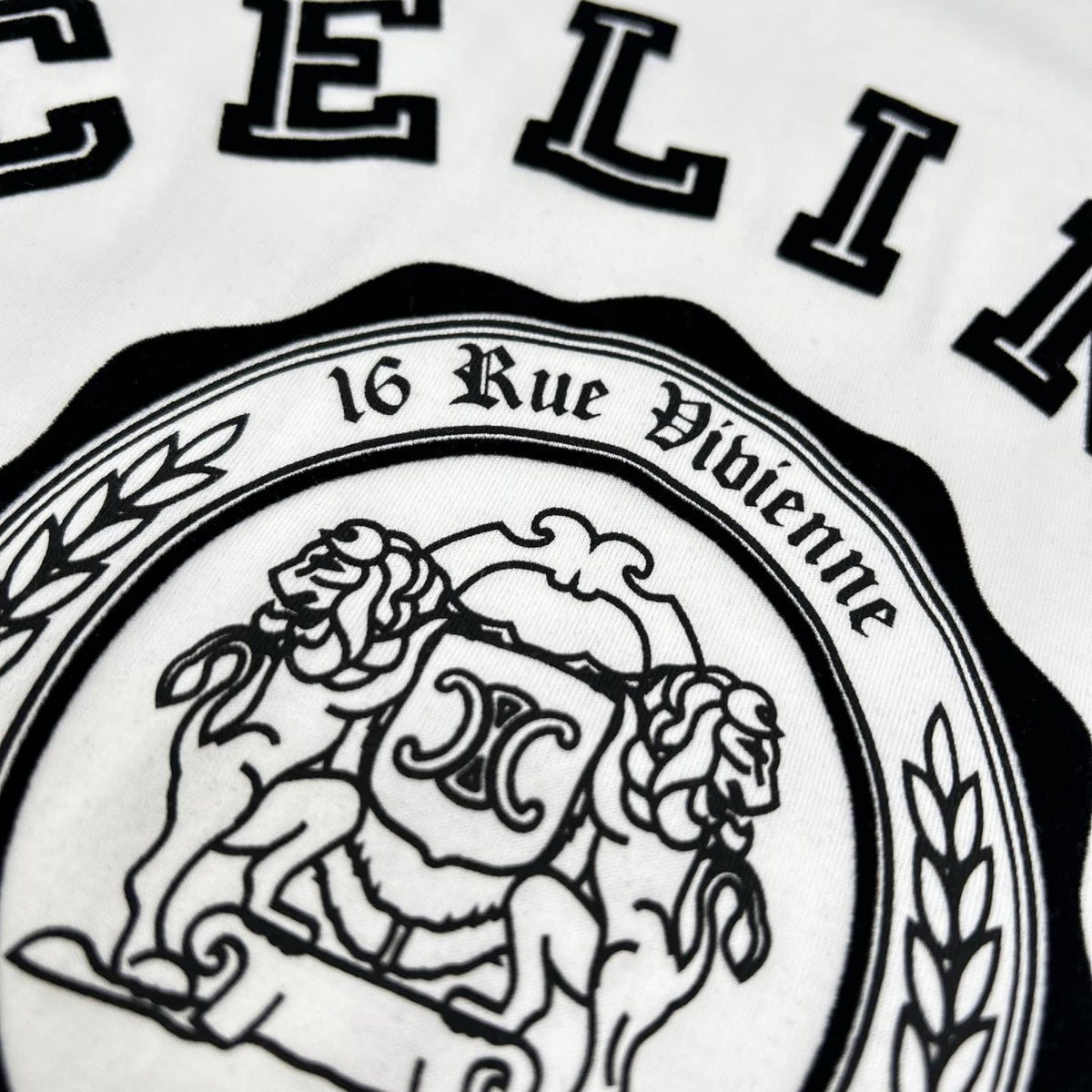 CELINE セリーヌ RX00F507Z ホワイト BLASON LOOSE ロゴ プリント 半袖Tシャツ トップス