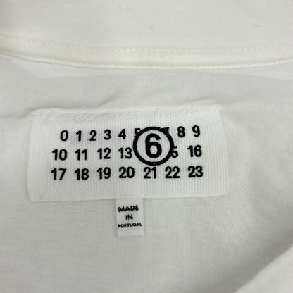 MM6 エムエムシックス SH0GC0043 25SS ホワイト ニュースペーパープリント 半袖 Tシャツ トップス