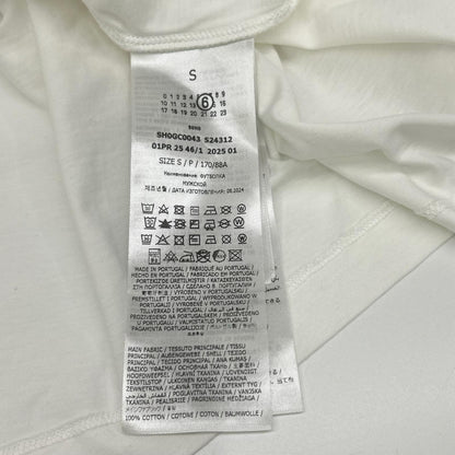 MM6 エムエムシックス SH0GC0043 25SS ホワイト ニュースペーパープリント 半袖 Tシャツ トップス