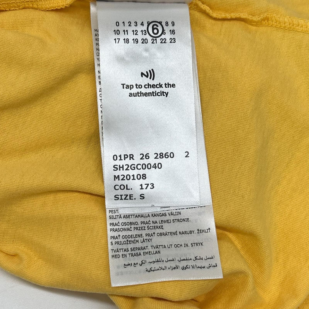 MM6 エムエムシックス SH2GC0040 26SS イエロー ヴィンテージ ジャージー 半袖 Tシャツ トップス