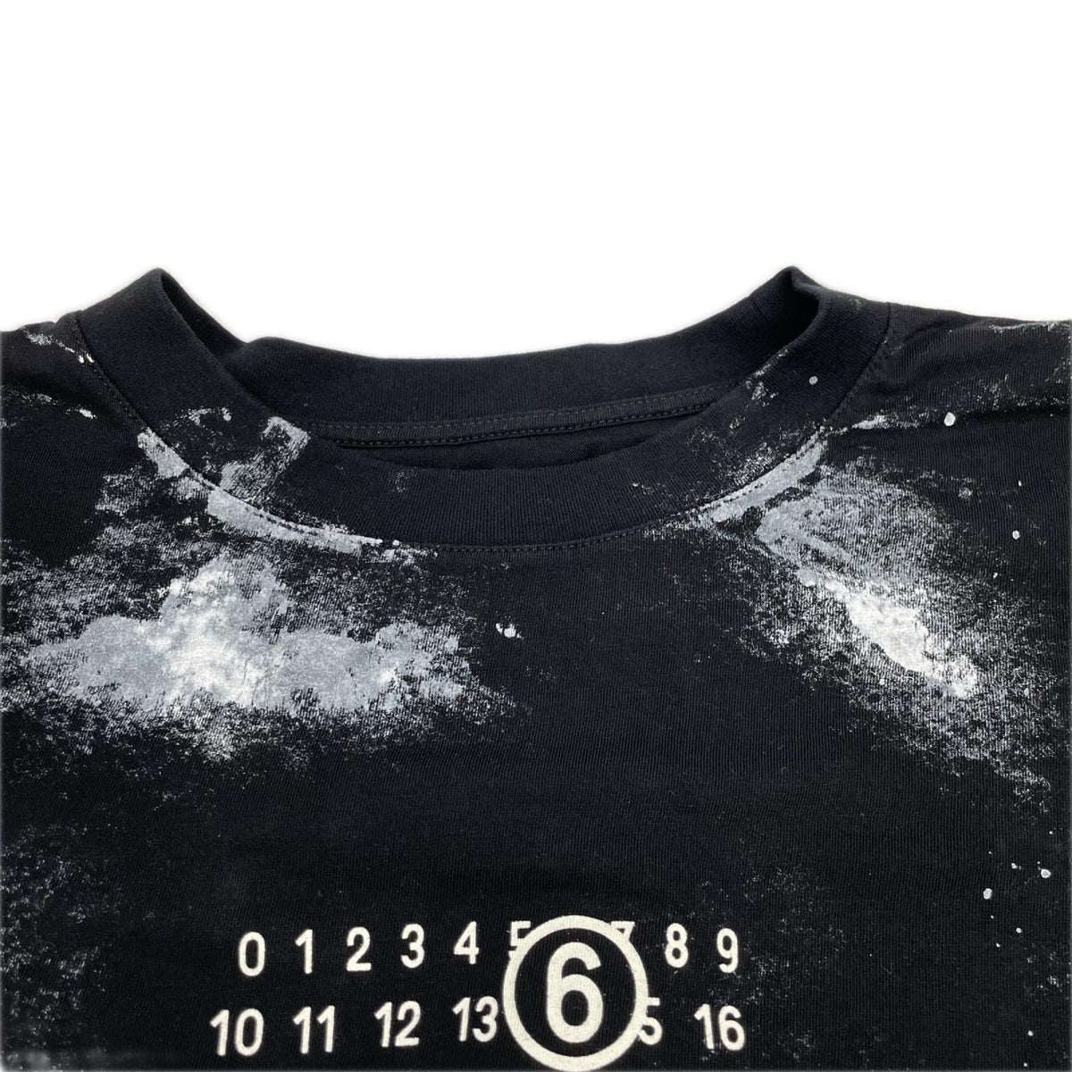 MM6 エムエムシックス SH2GC0039 26SS ブラック ロゴ ペイント 半袖 Tシャツ トップス