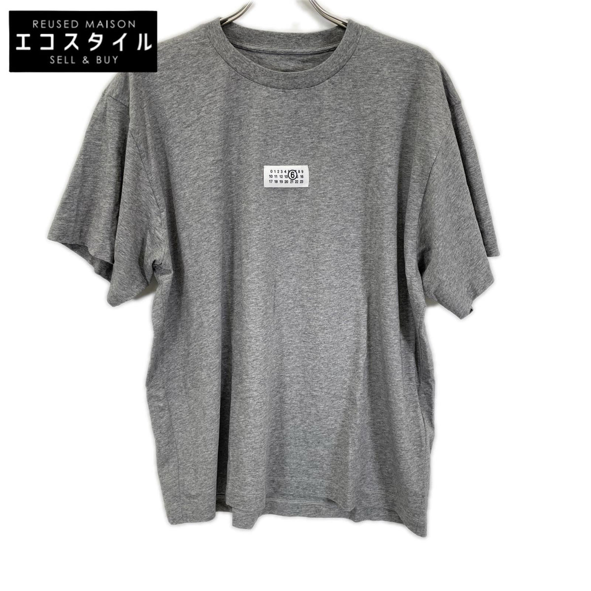MM6 エムエムシックス SH0GC0071 26SS グレー ナンバーロゴ 半袖 Tシャツ トップス