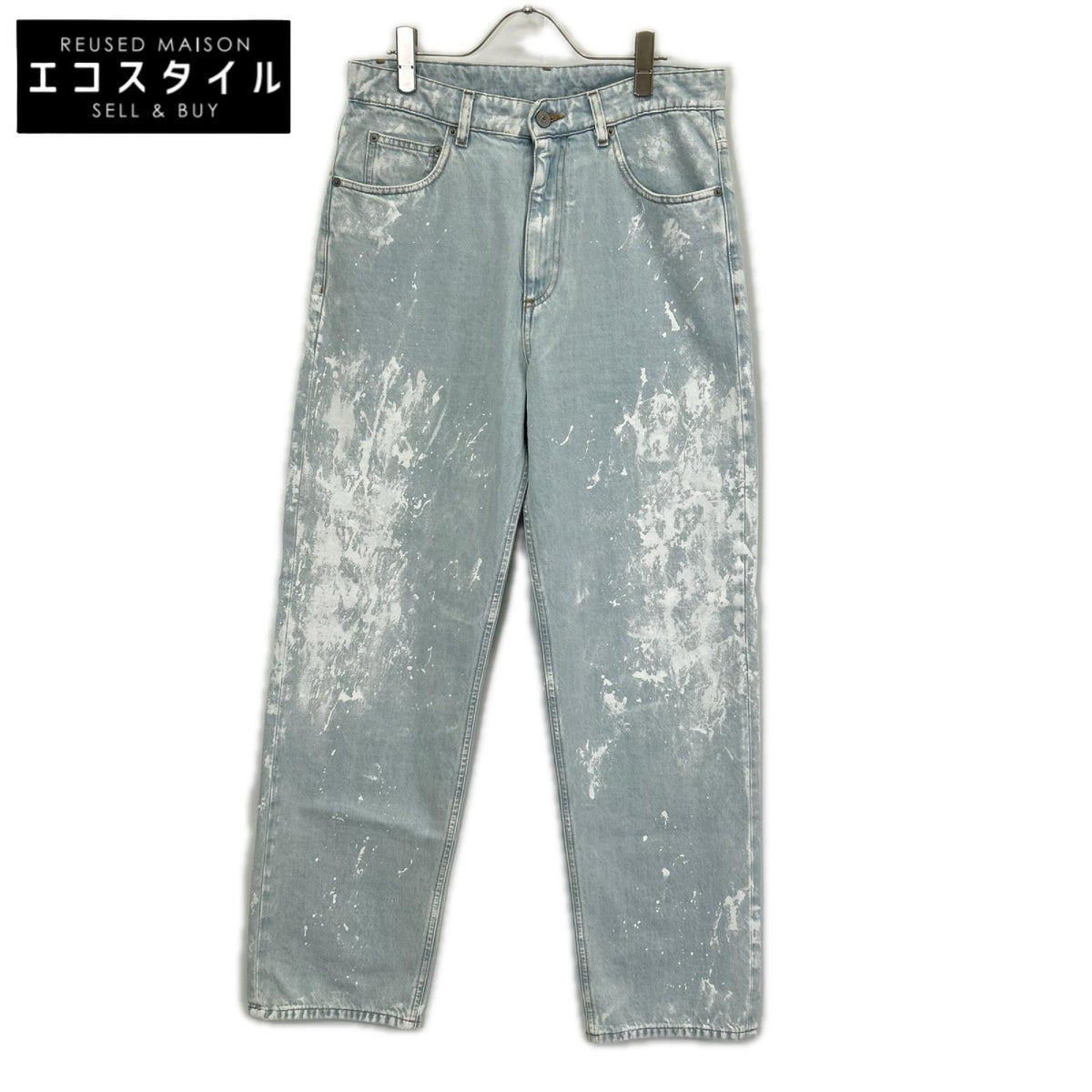 MM6 エムエムシックス SH2LA0054 26SS ライトブルー ペイント デニムパンツ ボトムス