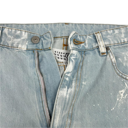MM6 エムエムシックス SH2LA0054 26SS ライトブルー ペイント デニムパンツ ボトムス