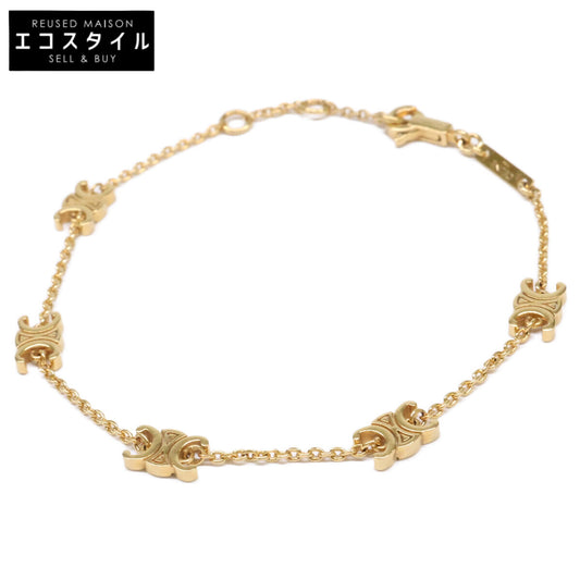 CELINE セリーヌ 【美品】460MT6BRA.35OR トリオンフ ミニ トリオンフ ブレスレット / ゴールドフィニッシュ ブラス ブレスレット