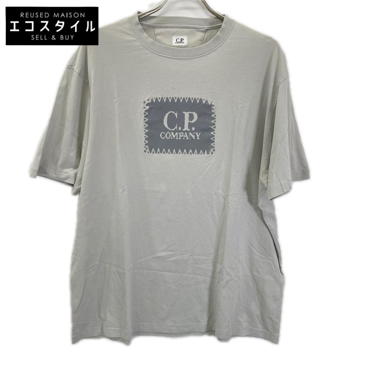C.P.COMPANY シーピーカンパニー ライトグレー 30/1 Jersey Logo Label Tシャツ トップス