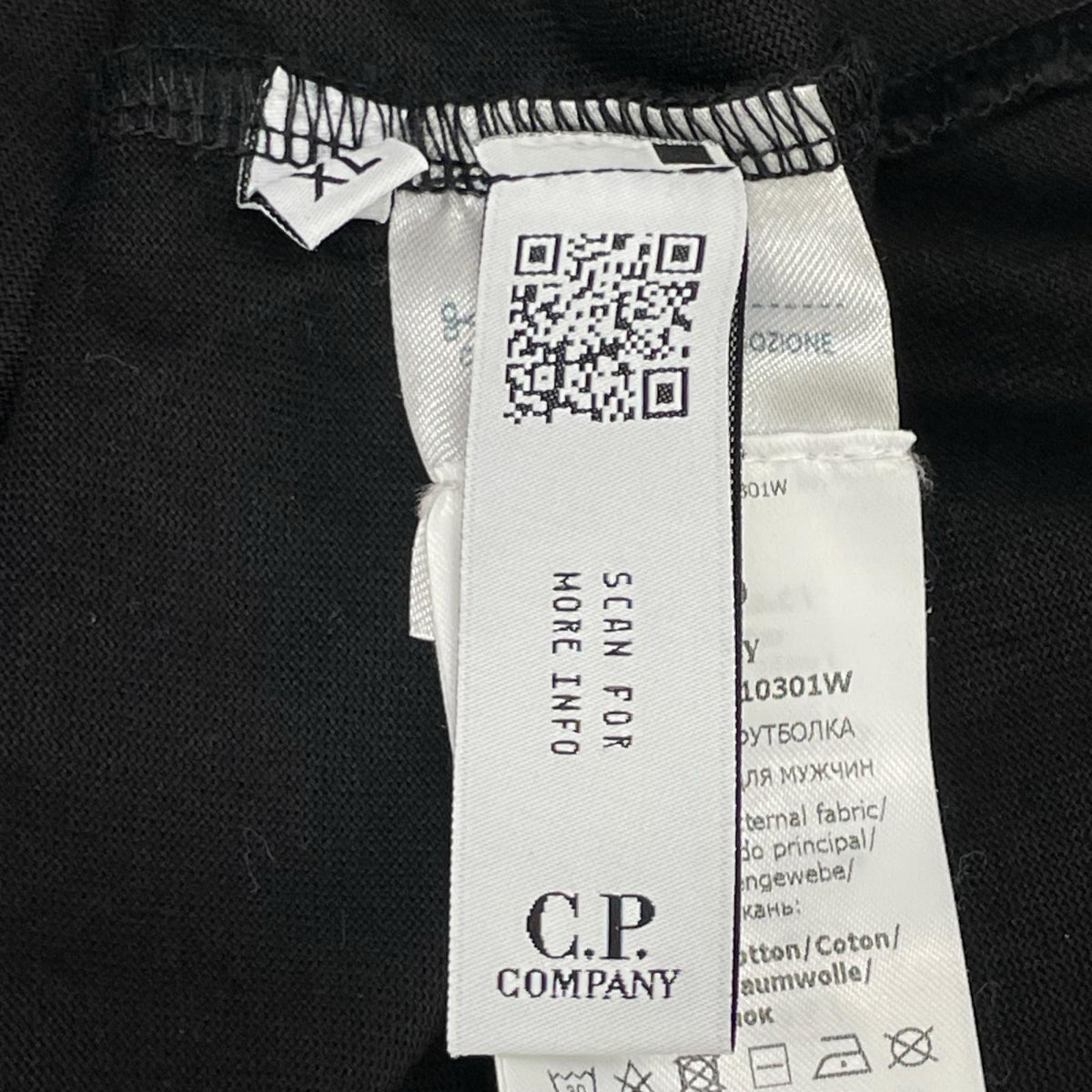 C.P.COMPANY シーピーカンパニー ブラック 30/2 Mercerized Tシャツ トップス