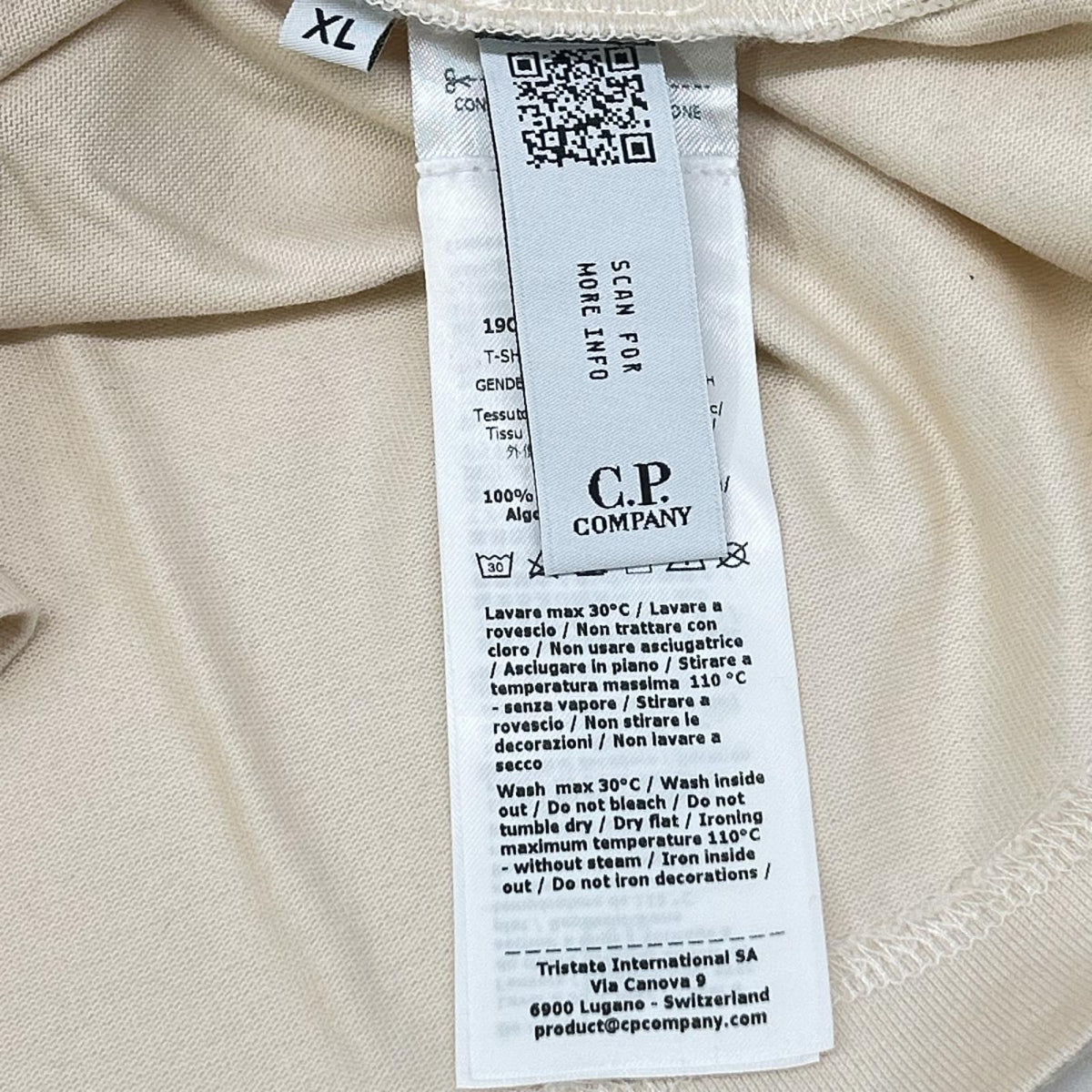 C.P.COMPANY シーピーカンパニー アイボリー 30/2 Mercerized Tシャツ トップス