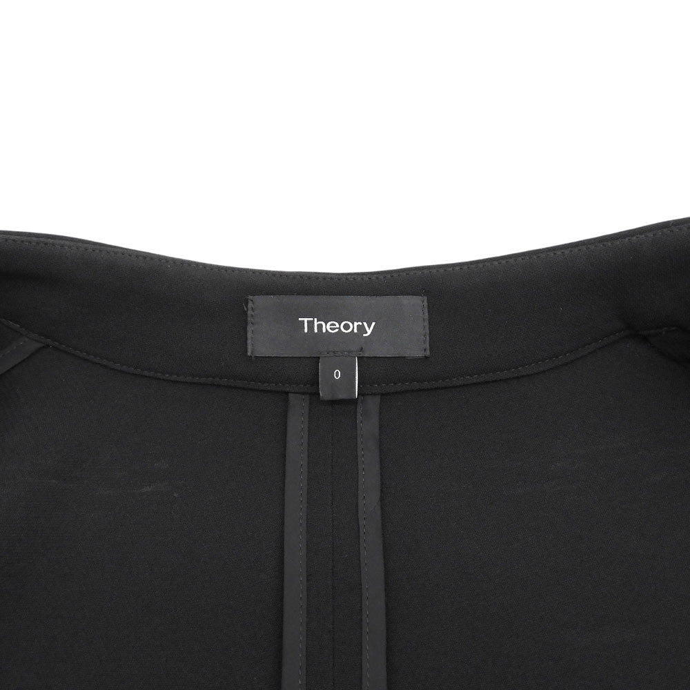 Theory セオリー WINOLA ノーカラー ロング ジャケット レディース ブラック 0 ジャケット