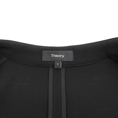 Theory セオリー WINOLA ノーカラー ロング ジャケット レディース ブラック 0 ジャケット