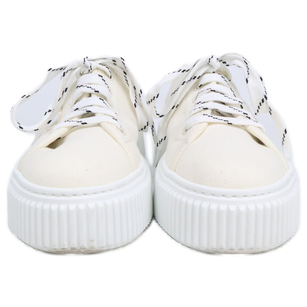 MIUMIU ミュウミュウ 【美品】389 ロゴ キャンバス 厚底スニーカー シューズ