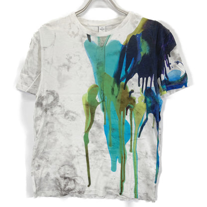 Berluti White x Green R17JRS44JAEB Paint Design T-shirt Top