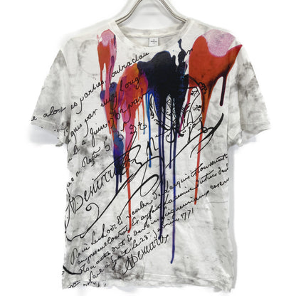 Berluti White x Red R17JRS46JAEC Calligraphy Print Cut-and-Sewn Top