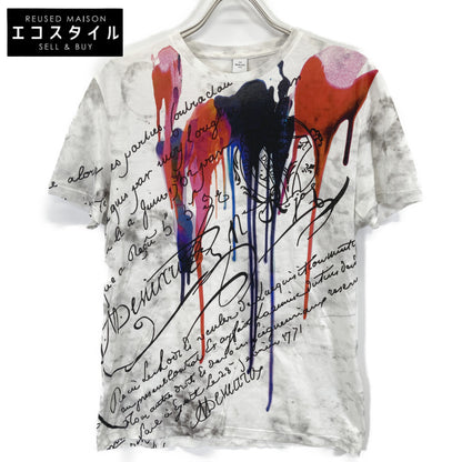 Berluti White x Red R17JRS46JAEC Calligraphy Print Cut-and-Sewn Top