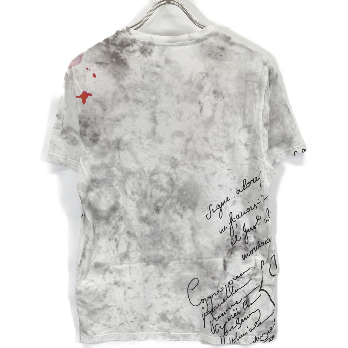 Berluti White x Red R17JRS46JAEC Calligraphy Print Cut-and-Sewn Top