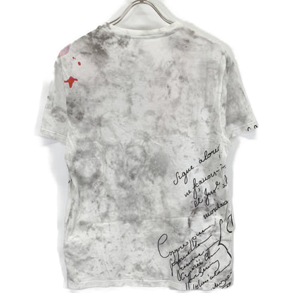 Berluti White x Red R17JRS46JAEC Calligraphy Print Cut-and-Sewn Top