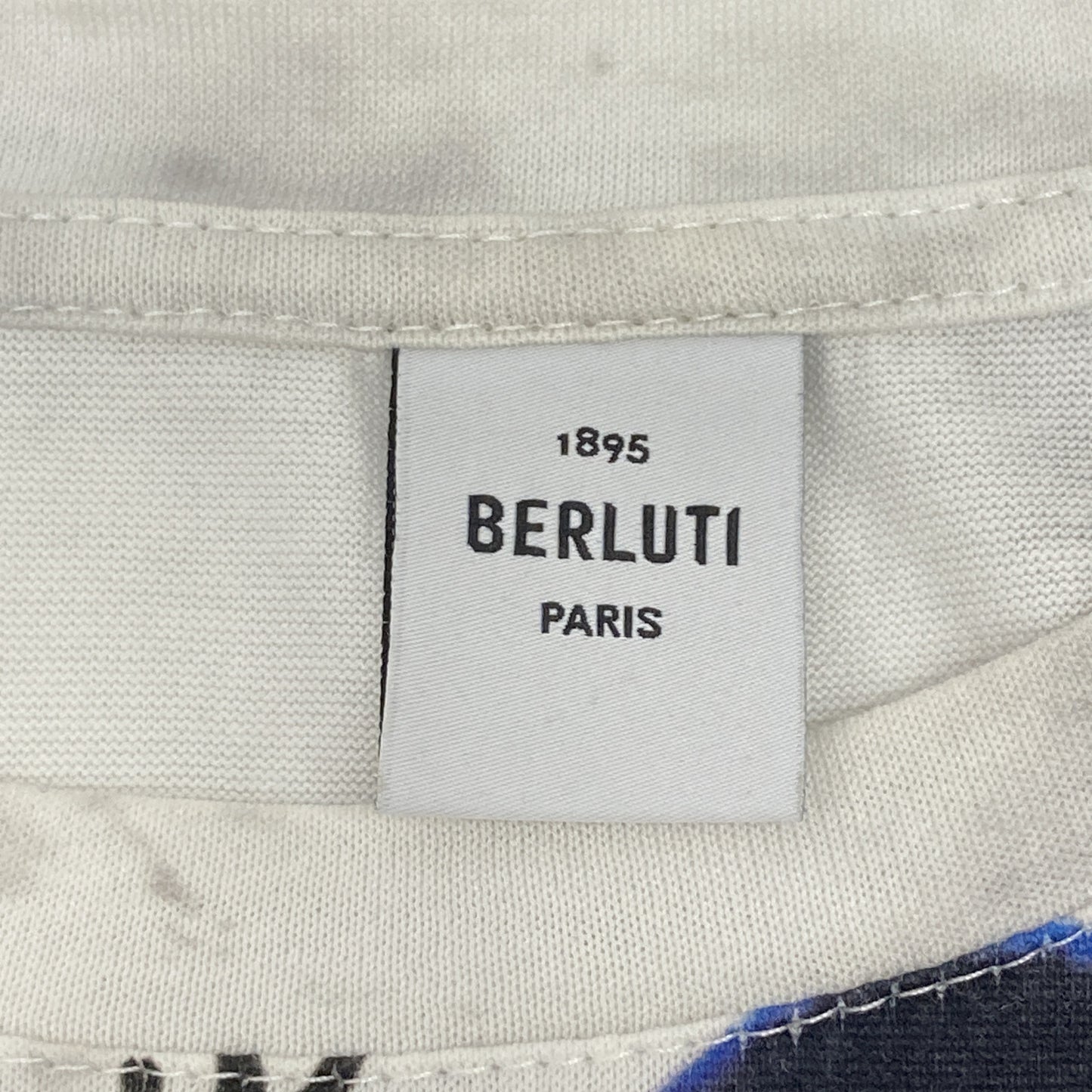 Berluti White x Red R17JRS46JAEC Calligraphy Print Cut-and-Sewn Top
