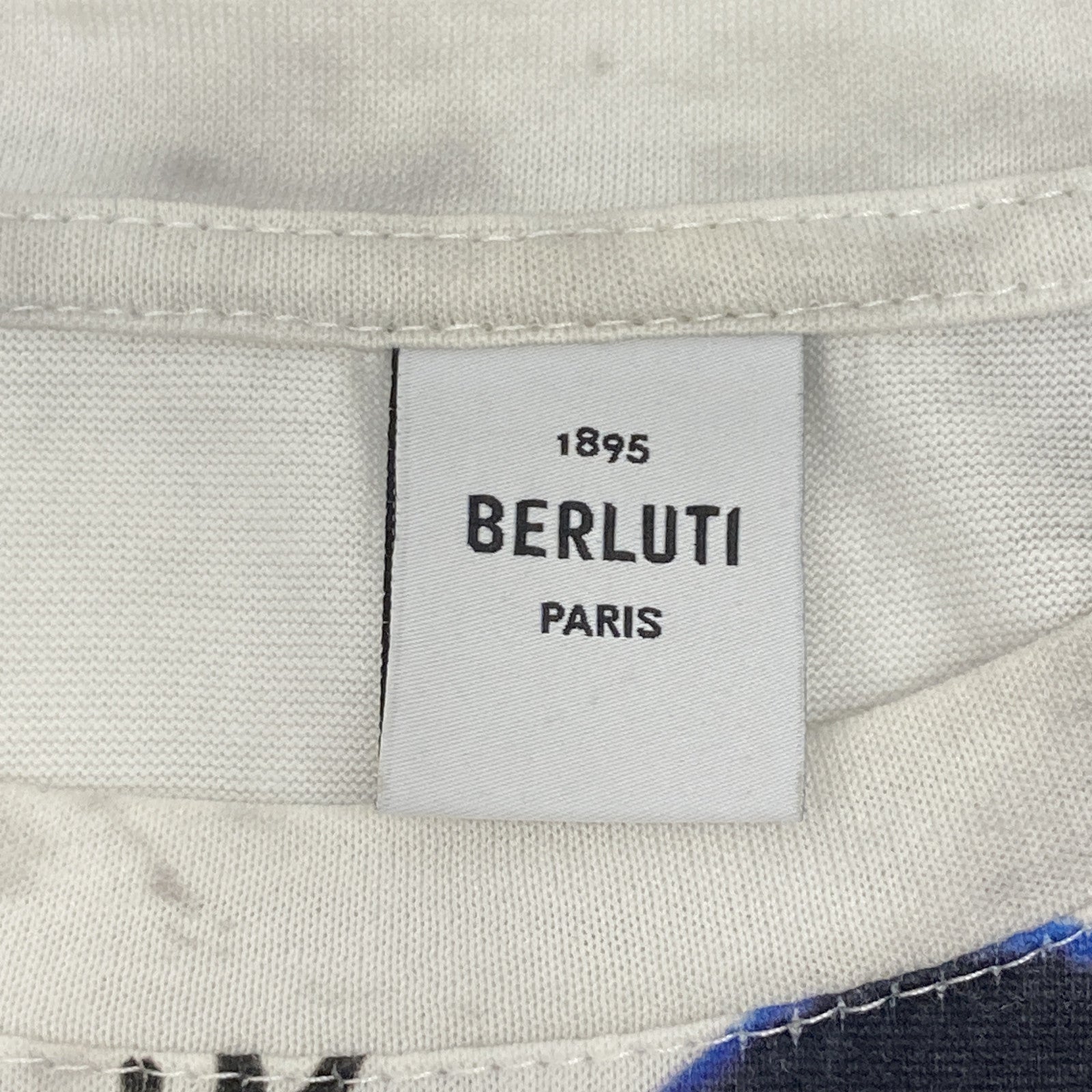 Berluti White x Red R17JRS46JAEC Calligraphy Print Cut-and-Sewn Top