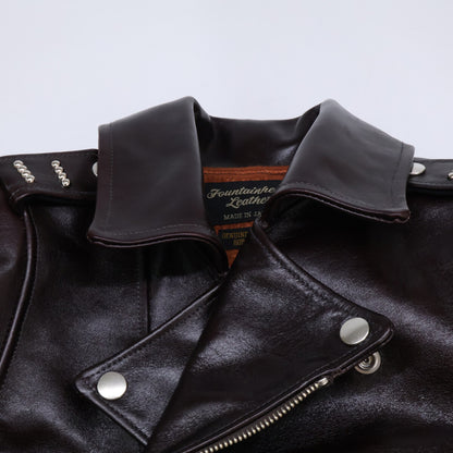 FOUNTAINHEAD LEATHER ファウンテンヘッドレザー ホースハイド ブラウン デルタ ダブル レザージャケット ジャケット
