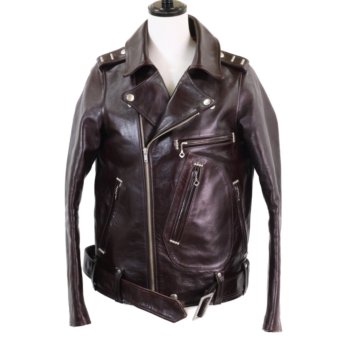 FOUNTAINHEAD LEATHER ファウンテンヘッドレザー ホースハイド ブラウン デルタ ダブル レザージャケット ジャケット