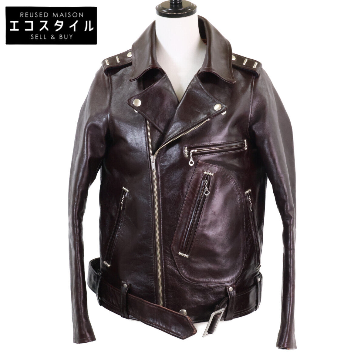 FOUNTAINHEAD LEATHER ファウンテンヘッドレザー ホースハイド ブラウン デルタ ダブル レザージャケット ジャケット