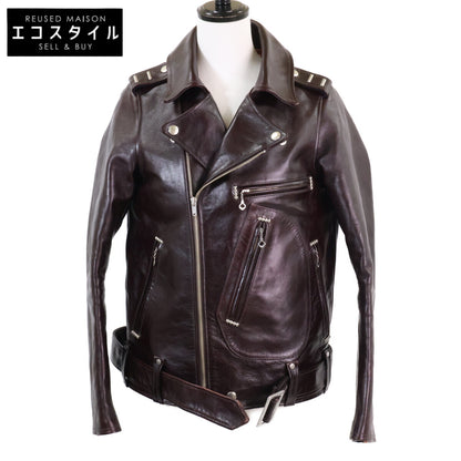 FOUNTAINHEAD LEATHER ファウンテンヘッドレザー ホースハイド ブラウン デルタ ダブル レザージャケット ジャケット