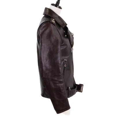 FOUNTAINHEAD LEATHER ファウンテンヘッドレザー ホースハイド ブラウン デルタ ダブル レザージャケット ジャケット