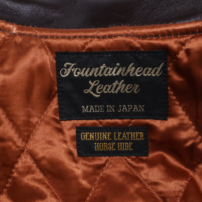 FOUNTAINHEAD LEATHER ファウンテンヘッドレザー ホースハイド ブラウン デルタ ダブル レザージャケット ジャケット