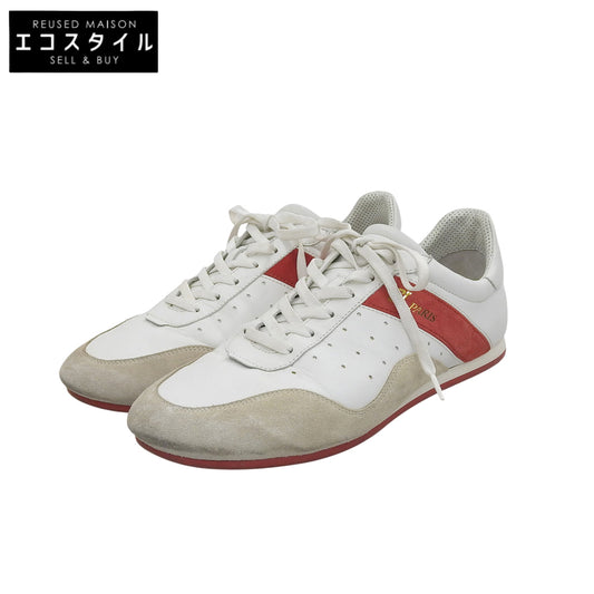 Christian Louboutin クリスチャンルブタン カーフレザー×スエード スニーカー シューズ メンズ ホワイト/レッド 41 1/2 シューズ