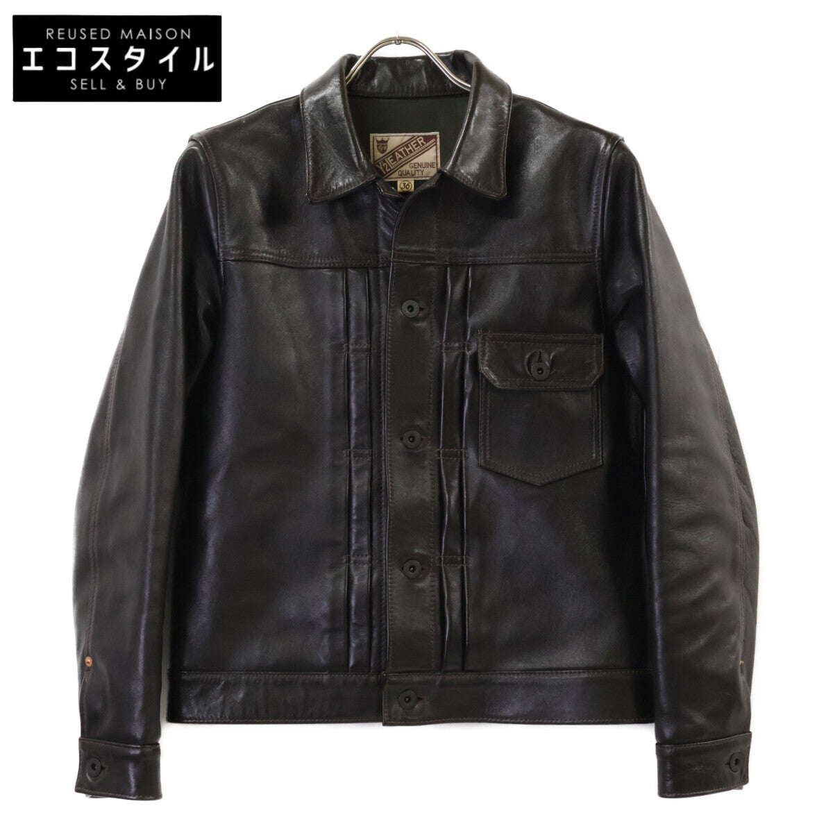 Y'2 LEATHER ワイツーレザー 【美品】LB-140 ANILINE HORSE TYPE I JEAN JACKET Horsehide Jacket Jacket